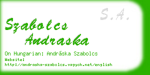 szabolcs andraska business card