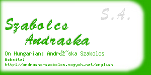 szabolcs andraska business card